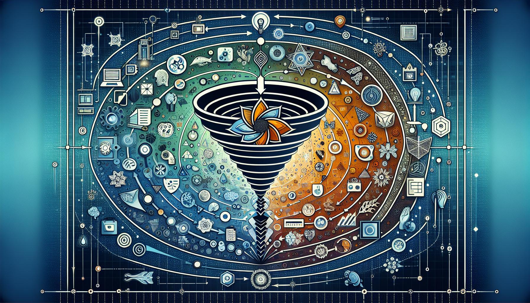 powerpoint level funnel infographic